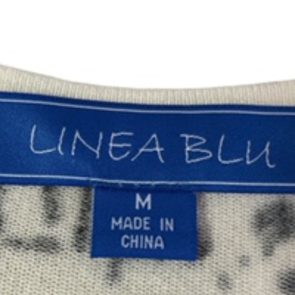 Linea Blu Scoop Neck Floral & Animal Print Beaded Women's Tunic Size M - Picture 7 of 9